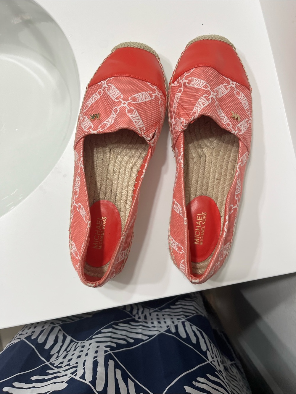 Michael Kors Coral Logo Slip-On Espadrilles